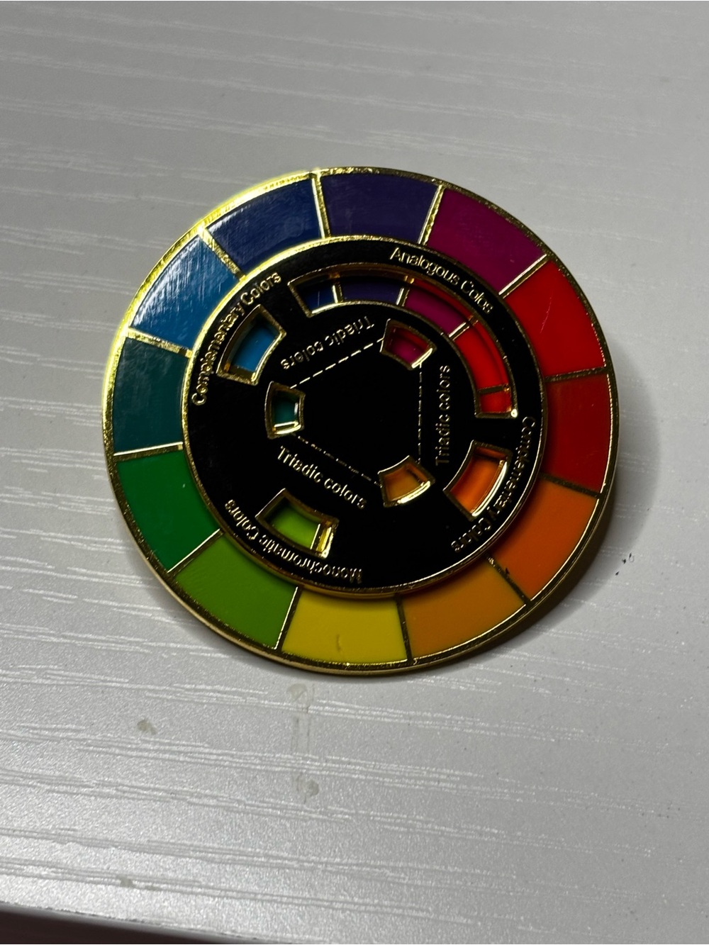 Multicolor Enamel Color Wheel Pin - Picture 3 of 9